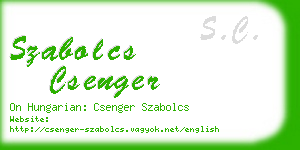 szabolcs csenger business card